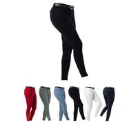 RIDING WORLD Pantalon d'équitation pour femme et enfant Alexandrie | Pantalon d'équitation avec genoux en tissu | avec poches avant | Legging d'équitation en six couleurs | Vêtements d'équitation en