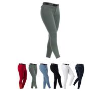 Riding World Pantalon d'équitation pour femme et enfant Alexandrie | Pantalon d'équitation avec genoux en tissu | avec poches avant | Legging d'équitation en six couleurs | Vêtements d'équitation en