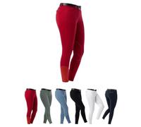 Riding World Pantalon d'équitation pour femme et enfant Alexandrie | Pantalon d'équitation avec genoux en tissu | avec poches avant | Legging d'équitation en six couleurs | Vêtements d'équitation en