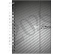 rido/idé 7013102906 | Taschenkalender Mod. perfect/Technik I 2026 | A6, Kunststoff, anthrazit