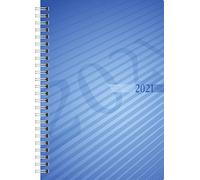rido/idé 7021102301 Wochenkalender/Buchkalender 2021 Modell futura 2, PP-Einband, blau