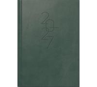 rido/idé 7026033017 Buchkalender Mod. Mentor 2027 A5, Kunstleder, dunkelgrün