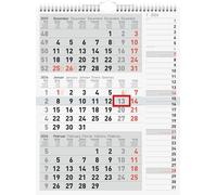 rido/idé 7033330006 | 3-Monatskalender 2026 | grau, 300×390 mm