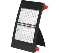 Rido/idé 7038000206 | 3-Monats-Tischkalender 2026 | 90 × 120 mm, rouge/noir