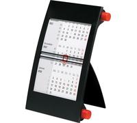 rido/idé 7038000207 3-Monats-Tischkalender 2027 90×120 mm, rot/schwarz