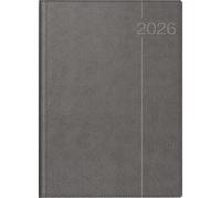 rido/idé Agenda 2026, format A4, en cuir synthétique, gris