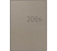 rido/idé Agenda de poche 2026 Mod. perfect/Technik I 2026, format A6, en cuir synthétique, gris