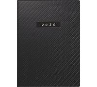 rido/idé Agenda de poche Mod. perfect/Technik I 2026 « Carbon » | Format A6, cuir synthétique
