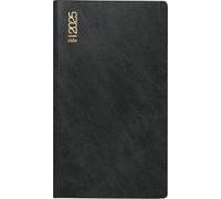 rido/idé Agenda de poche modèle mini planificateur d 15 (2025), 2 pages = 1 mois, format A6, couverture en film mousse, noir