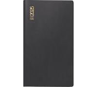 rido/idé Agenda de poche modèle mini planificateur d 15 (2025), 2 pages = 1 mois, format A6, couverture en plastique, noir