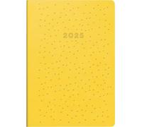 rido/idé Agenda de poche modèle partner/industrie I (2025) « Dots », 2 pages = 1 semaine, format A7, 224 pages, couverture en cuir synthétique tendance, flexible, jaune