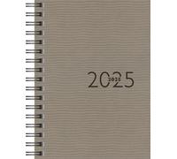 rido/idé Agenda de poche modèle Perfect/Technik I (2025), 2 pages = 1 semaine, format A6, 160 pages, couverture en cuir synthétique Tejo, gris