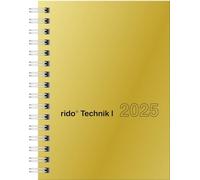 rido/idé Agenda de poche modèle Perfect/Technik I (2025), 2 pages = 1 semaine, format A6, 160 pages, couverture en carton brillant, doré