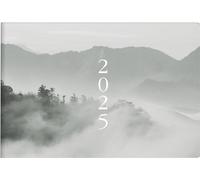 rido/idé Agenda de poche modèle Septimus (2025) « Cloudy Mountains », 2 pages = 1 semaine, A6 paysage, 128 pages, couverture graphique, vert