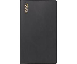 rido/idé Agenda de poche modèle TM 17/contacter (2025), 2 pages = 1 semaine, A6 paysage, 128 pages, couverture plastique, noir