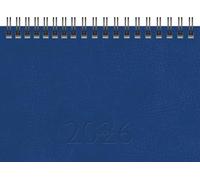 rido/idé Agenda de poche modèle TM 17/contacter 2026, format A6, paysage, en cuir synthétique, bleu