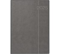 rido/idé Agenda modèle Conform (2025), 1 page = 1 jour, A4, 384 pages, couverture en cuir synthétique, Derby, gris
