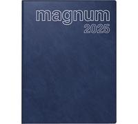 rido/idé Agenda modèle magnum (2025), 2 pages = 1 semaine, 183 × 240 mm, 144 pages, couverture en film mousse, Catana, bleu foncé