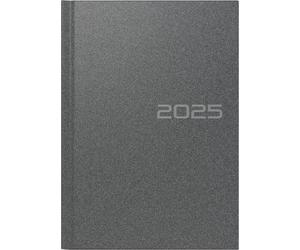 rido/idé Agenda modèle Mentor (2025), 1 page = 1 jour, A5, 352 pages, couverture en plastique réfléchissant, gris