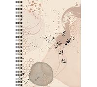 rido/idé Agenda semainier « Abstract » modèle Timing 1, 2024, 2 pages = 1 semaine, format A5, beige