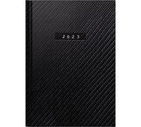 rido/idé Agenda semainier « Carbon » modèle futura 2023, format de la feuille 14,8 x 20,8 cm, noir