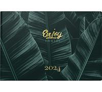 rido/idé Agenda semainier « Enjoy » modèle Septimus 2024 2 pages = 1 semaine transversale Format feuille 15,2 x 10,2 cm Vert