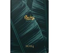 rido/idé Agenda semainier « Enjoy » modèle Technique S 2024 2 pages = 1 semaine Taille de la feuille 10 x 14 cm Vert