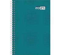 rido/idé Agenda semainier modèle futura 2 2024 2 pages = 1 semaine Taille des feuilles 14,8 x 20,8 cm Bleu pétrole