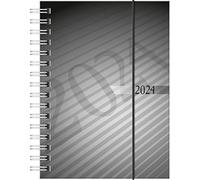 rido/idé Agenda semainier modèle perfect/Technik I 2024 2 pages = 1 semaine Dimensions des feuilles 10 x 14 cm Anthracite