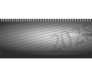 rido/idé Agenda transversal, modèle septant, 2025, 2 pages = 1 semaine, 305 × 105 mm, 128 pages, couverture en polypropylène, anthracite