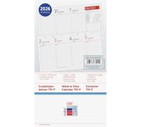 rido/idé Calendrier hebdomadaire de rechange TM 17/contacter 2026 | 153 × 87 mm