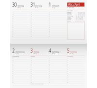 rido/idé Calendrier hebdomadaire de rechange TM 17/contacter 2026 | 153 × 87 mm, carton, blanc