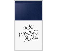 rido/idé Calendrier journalier modèle Merker 2024 1 page = 1 jour Taille de la feuille 10,8 x 20,1 cm Bleu foncé