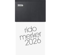 rido/idé Merker 2026 Carnet de notes en plastique Noir 108 x 201 mm