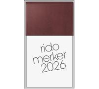 rido/idé Merker 2026 Carnet de notes en plastique Rouge foncé 108 x 201 mm