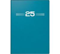 ridoidé Agenda de poche modèle PerfectTechnik I (2025), Semainier 2 pages = 1 semaine, format A6, 144 pages, couverture en plastique, bleu pétrole