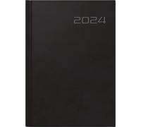 ridoidé Agenda semainier modèle futura 2 2024 2 pages = 1 semaine format feuille 14,8 x 20,8 cm noir