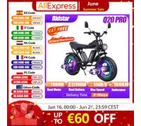 Ridstar-Vélo électrique Q20 Pro, 2000W, freins hydrauliques 52V 40Ah, 20x4.0 pouces, moto de montagne Q20 mini-1000W-48V15AH