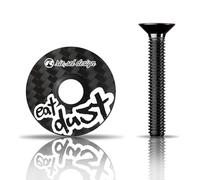 Riesel Design Bouchon de tête en Carbone avec vis en Aluminium pour vélo de Course, Gravel, Cyclocross, MTB/Potence et Capuchon de Jeu de Direction pour Toutes Les tiges de Fourche, Potence 1 1/8''