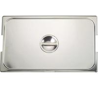 RIEBER Couvercle plat GN 18/10 acier inoxydable, avec poignée encastrée et barre de poignée, GN : 1/1