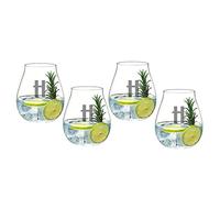 Riedel Lot de 4 verres à gin personnalisés sans pied en cristal gravé pour cocktails, boissons mélangées, accessoires de bar à domicile et cadeaux