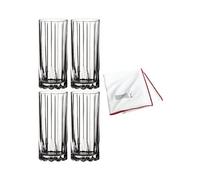 Riedel Lot de 4 verres highball avec grand chiffon de nettoyage en microfibre 300 ml