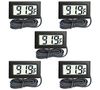 rieder Affichage LCD de la Jauge de TempéRature du ThermomèTre IntéRieur NuméRique avec Sonde de Capteur, Paquet de 5
