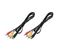 rieder Lot de 2 câbles de conversion 1,5 m 3 fiches mâle vers fiche S-vidéo 4 broches pour TV PC