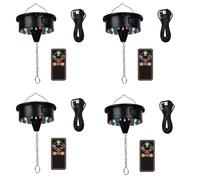 rieder Lot de 4 lumières rotatives pour moteur boule disco avec télécommande, 18 LED pour 12, 16, 20, 24 rotateurs de sphères de miroir (non incluses)