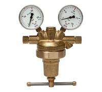 RIEGLER 101270-639.13 Régulateur de pression de conduite 200 bar avec Mano, G 1/4 IG 1-150 bar