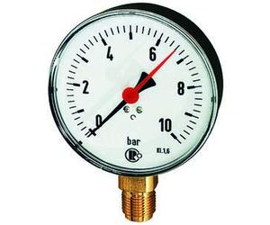 RIEGLER 101979-150/2 Manomètre standard en plastique G 1/2 bas 0-100 bar Ø 100 mm
