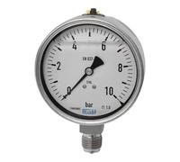 RIEGLER 102319-746-63 Mano à glycérine en acier CrNi Échelle E G 1/4 bas 0-6,0 bar Ø 63