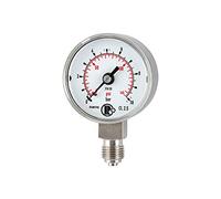 RIEGLER 102411-4106 Manomètre standard, en acier CrNi, G 1/4 en bas, 0-10,0 bar, Ø 40, 1 pièce