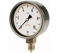 RIEGLER 102493-4030/2 Manomètre en acier CrNi G 1/2 radial inférieur 0-2,5 bar Ø 100 mm